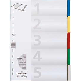 Durable PP register, 5 sheets