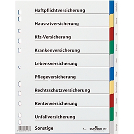 DURABLE PP-Register für Versicherungen, 10 Blätter