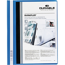 DURABLE presentatiemap DURAPLUS extra breed, pvc-hardfolie, 25 stuks, blauw