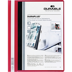 DURABLE presentatiemap DURAPLUS extra breed, pvc-hardfolie, 25 stuks, rood