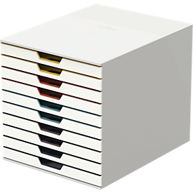 DURABLE Schubladenbox VARICOLOR, 10 Schübe, DIN C4, weiß