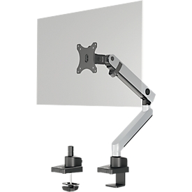 Durable Select Plus-monitorhouder, voor 1 monitor tot 32", met bureausteun, draaibaar/zwenkbaar/in hoogte verstelbaar, VESA-compatibel, zilver