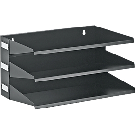 DURABLE sorteerrek, staal, 3 vakken, zwart