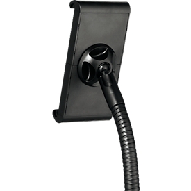 Durable TOUGH FLOOR tablet holder, for 1 tablet with 7-13", floor stand, 360° rotatable, cable guide, anti-theft device, black