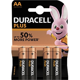 DURACELL® Batterien Plus, Mignon AA, 1,5 V, 4 Stück