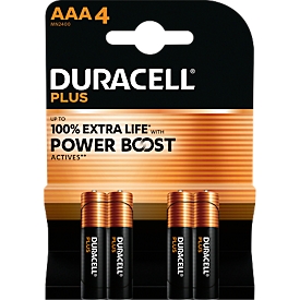 DURACELL® batteries Plus, micro AAA, 1.5 V, 4 pieces
