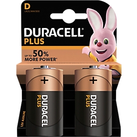 DURACELL® batterij Plus, Mono D, 1,5 V, 2 stuks