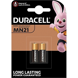 DURACELL® batterijen MN21 V23GA, spanning 12 V, capaciteit 33 mAh, alkaline, 2 stuks