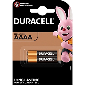 DURACELL® batterijen, spanning 1,5 V, AAAA, alkaline, 2 stuks in blisterverpakking