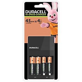 DURACELL CEF14 NiMH oplader, voor AA en AAA oplaadbare batterijen, automatische uitschakeling, incl. 2x oplaadbare batterijen per stuk, Mignon AA/Micro AAA
