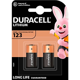 Duracell High Power Lithium CR123A batterijen, spanning 3 V, 2 stuks