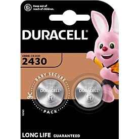Duracell Lithium Knopfzelle Duralock Power Preserve, CR2430, 3 V, im Retail Blister, 2 Stück
