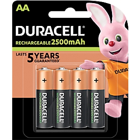 DURACELL® oplaadbare batterij Mignon AA, 2400 mAH, 4 stuks