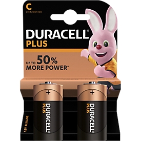 DURACELL® Plus batteries, baby C 1.5V, 2 pieces
