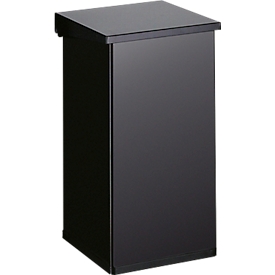 Dutch Design Carro-Lift afvalbak, brandwerend, hefdeksel, klepsysteem, B 300 x D 300 x H 600 mm, 55 l, zwart