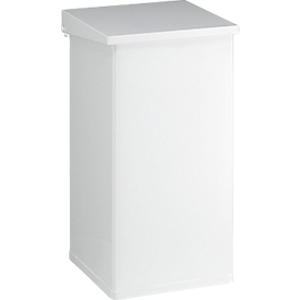 Dutch Design poubelle Carro-Lift, ignifuge, couvercle à soulever, système d'amortissement, L 300 x P 300 x H 600 mm, 55 l, blanc