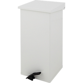 Dutch Design Tritt-Mülleimer Carro-Kick, feuerfest, Soft-Close-Deckel, 55 Liter, B 300 x T 300 x H 600 mm, weiss