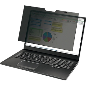 Duurzame MAGNETIC privacyfilter, voor notebooks &amp; touchscreens met 14.0'' &amp; 16:9 beeldverhouding, incl. documententasje &amp; microvezeldoekje, antraciet/grijs