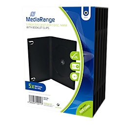 DVD sleeve, black, with cling film, Booklet holder, 5 pieces