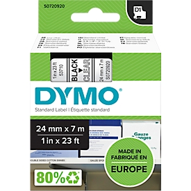 DYMO® Cassette de ruban D1 53710, 24 mm, transparent/noir
