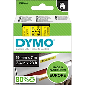 DYMO® D1 45808 schrijfcassette, 19 mm, geel/zwart