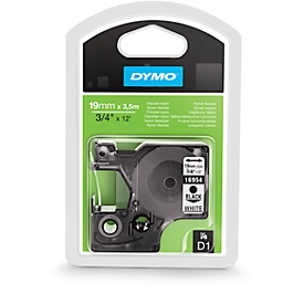 DYMO® D1 krachtige flexibele nylon tape, B 19 mm, zwart/wit