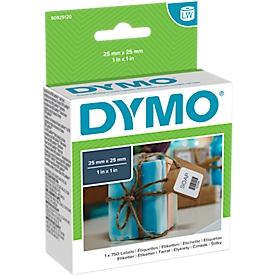 DYMO LabelWriter, vierkante multipurpose etiketten, verwijderbaar, 25 x 25 mm, 750 stuks
