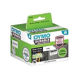 Dymo Polypropylen (PP) - stark klebend - Schwarz auf Weiß - 32 x 57 mm 800 Etikett(en) (1 Rolle(n)