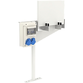 E-bike/pedelec-lader SVK 250/16, staalplaatconstructie, contactdozen 250 V/16 A IP 44, afzonderlijke zekering, RAL 7035 lichtgrijs