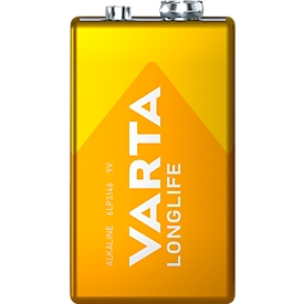E-Block Batterie VARTA Longlife, 9 V, besonders lange Lebensdauer, 1 Stück, Alkali Mangan