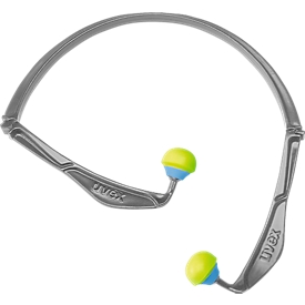 Ear plugs Uvex x-fold, SLC80 23 dB, EN 352-1, folding, ergonomic, grey/blue/neon lime, 5 pieces