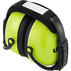Earmuffs Uvex K2, memory foam, SLC80 31 dB, EN 352-1, foldable & padded headband, neon lime