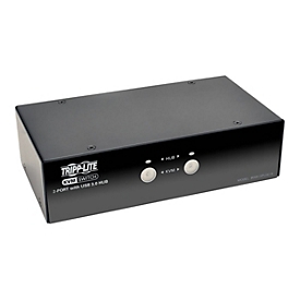 Eaton Tripp Lite series 2-Port DisplayPort KVM Switch w/Audio, Cables and USB 3.0 SuperSpeed Hub - KVM-/Audio-/USB-Switch - 2 x KVM/Audio/USB - 1 lokaler Benutzer - Desktop