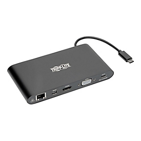 Eaton Tripp Lite Series USB 3.1 Gen 1 USB C Docking Station w/ USB-A, HDMI, VGA, mDP, Gigabit Ethernet, Mem Card, 3.5 mm & USB-C Charge 4K @ 30Hz, USB-C, USB Type C, USB Type-C - Dockingstation - USB-C - VGA, HDMI, Mini DP - 1GbE