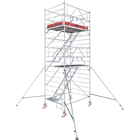 Échafaudage roulant aluminium Krause Série 5500, 200 kg/m², certifié TÜV, roulettes à frein, L 1500 x P 2000 x H 6300 mm