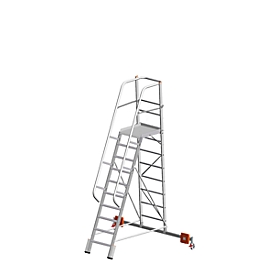 Échelle à plateforme, alu vario, 10 marches