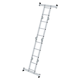Echelle multi-usages Munk, échelle double/allongée, avec traverse, montants en tube rectangulaire, échelons carrés, 6 charnières en acier, largeur 350 mm, charge admissible 150 kg, traverses nivell®, 2x2 + 2x3 échelons