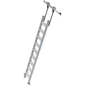 Échelle pour rayonnage, aluminium, mobile, 9 marches