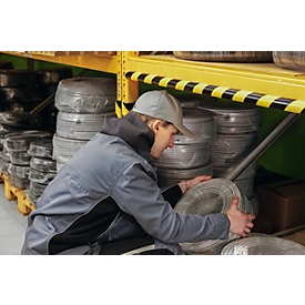 Eckschutzprofil Durable C25R, halbrund, für Innen- & Aussenbereich, Klebefläche je Seite 25 mm, L 1000 x B 40 mm, PU-Schaum, gelb/schwarz