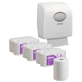 Economy set Kleenex® Ultra™ Slimroll™ roll paper towels 6781, 18 rolls á 100 m + free Kimberly-Clark® Aquarius™ Slimroll™ roll towel dispenser 7955, white