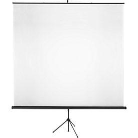 Ecran sur pied Classic, L 2000 x H 2000 mm, division 1:1, réglable en hauteur, avec poignée, tissu et métal, noir-blanc