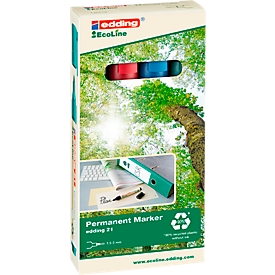 Edding 21 EcoLine permanent marker, navulbaar, ronde punt, set van 4