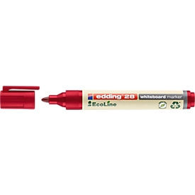Edding 28 EcoLine whiteboardmarker, ronde punt, navulbaar, rood, 10 st.