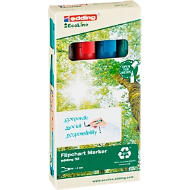 Edding 32 EcoLine Flipchartmarker, nachfüllbar, 4-er Set