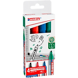 edding 363 Whiteboard Marker, farbsortiert, 4er Set, Keilspitze