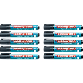 edding 380 flipchart marker, round tip, black, 10 pieces