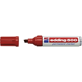 edding 500, avec pointe biseautée 2-7 mm, rouge, 1 p.