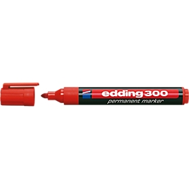 EDDING Marcador permanente 300, con punta redonda, 1 pieza, rojo