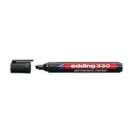 EDDING marcador permanente 330, con punta de cuña, 1-5 mm, 10 piezas, negro