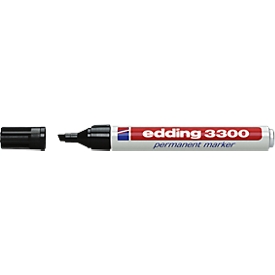EDDING Marcador permanente 3300, con punta de cuña, 1 pieza, negro